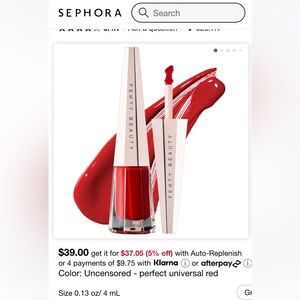 Fenty Beauty uncensored Lip Paint #01